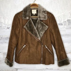 Anthropologie Silence + Noise faux suede jacket